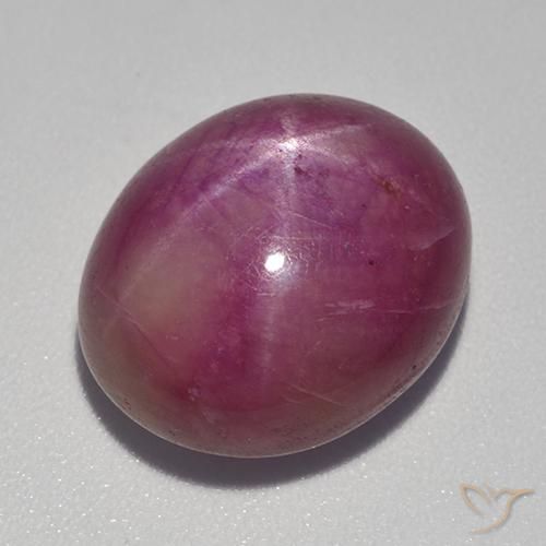 17.67ct Natural Púrpura rojizo rubí estrella, Ovalada, Opaco
