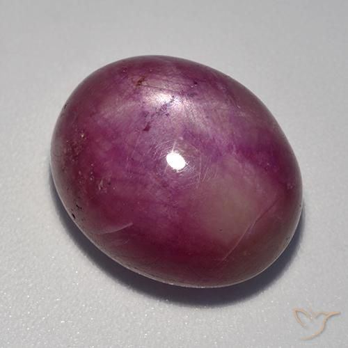 rubí estrella Púrpura rojizo natural de 17.67 ct, Ovalada, Opaco