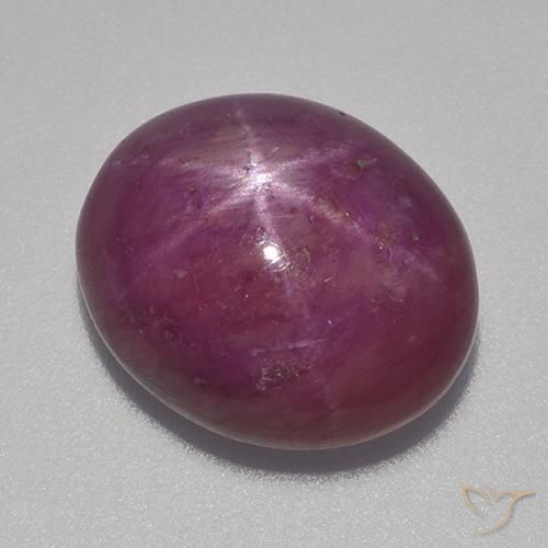 rubí estrella Púrpura oscuro medio natural de 13.70 ct, Ovalada, Opaco