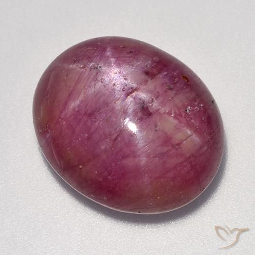 16.94ct Natural Púrpura claro medio rubí estrella, Ovalada, Opaco