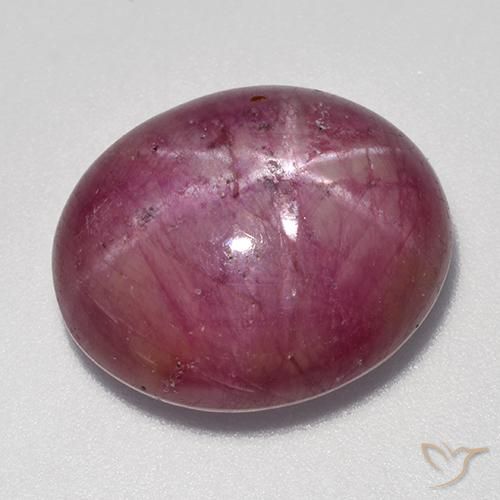 rubí estrella Púrpura claro medio natural de 16.94 ct, Ovalada, Opaco