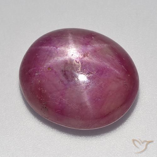 rubí estrella Púrpura claro medio natural de 16.49 ct, Ovalada, Opaco