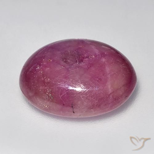 rubí estrella Púrpura claro medio natural de 16.49 ct, Ovalada, Opaco