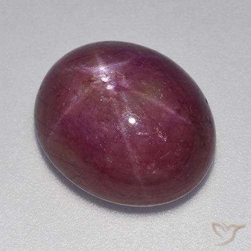 rubí estrella Púrpura oscuro medio natural de 17.70 ct, Ovalada, Opaco