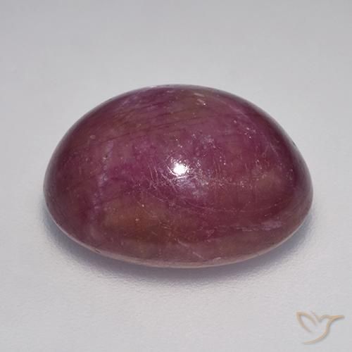 rubí estrella Púrpura oscuro medio natural de 17.70 ct, Ovalada, Opaco