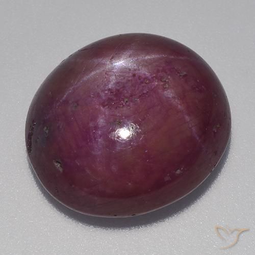 14.94ct Natural Púrpura oscuro medio rubí estrella, Ovalada, Opaco