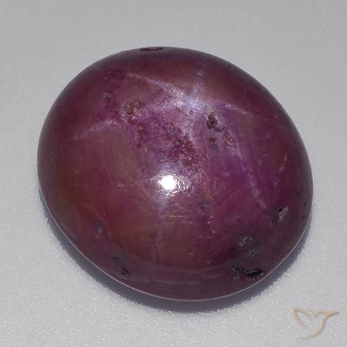 rubí estrella Púrpura oscuro medio natural de 14.94 ct, Ovalada, Opaco