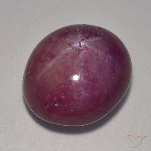 18.41ct Natural Púrpura rojizo rubí estrella, Ovalada, Opaco