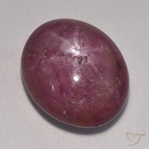 rubí estrella Magenta grisáceo natural de 15.26 ct, Ovalada, Opaco