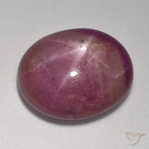 rubí estrella Púrpura oscuro medio natural de 15.00 ct, Ovalada, Opaco