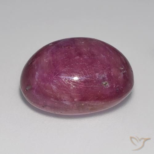 Rubí Estrella Púrpura oscuro medio natural de 17.36 ct, Corte Óvalo, Opaco