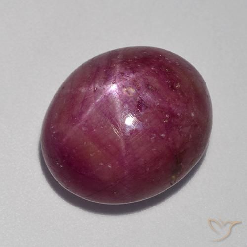 rubí estrella Púrpura oscuro medio natural de 14.52 ct, Ovalada, Opaco