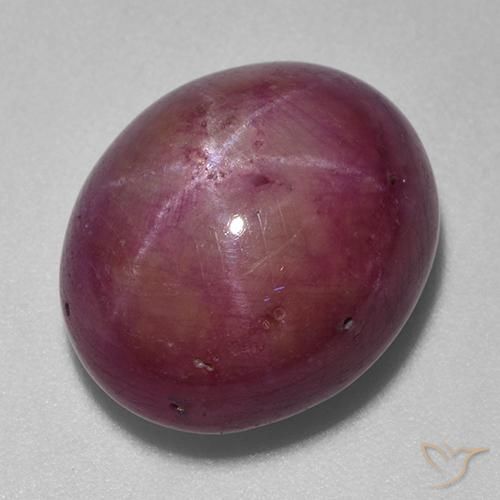 rubí estrella Púrpura oscuro medio natural de 18.74 ct, Ovalada, Opaco