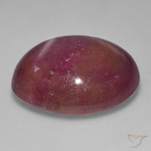 rubí estrella Púrpura medio natural de 17.03 ct, Ovalada, Opaco