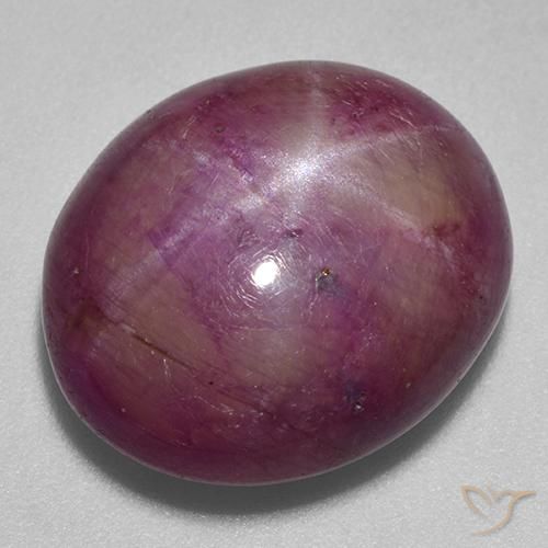 22.76ct Natural Magenta grisáceo rubí estrella, Ovalada, Opaco