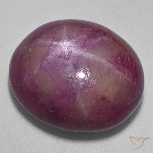 rubí estrella Magenta grisáceo natural de 22.76 ct, Ovalada, Opaco