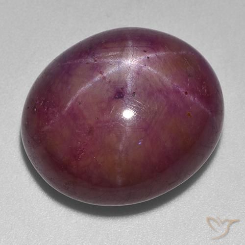 35.80ct Natural Púrpura rojizo rubí estrella, Ovalada, Opaco