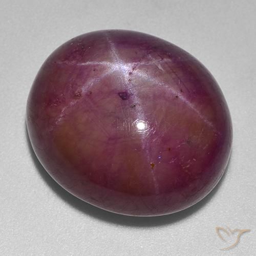 rubí estrella Púrpura rojizo natural de 35.80 ct, Ovalada, Opaco