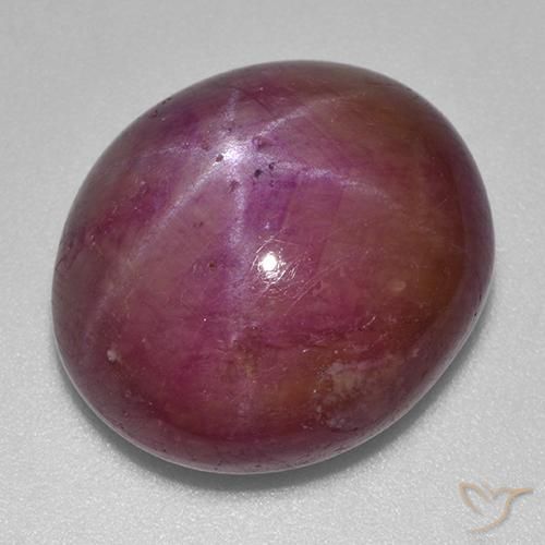 rubí estrella Púrpura ciruela natural de 23.70 ct, Ovalada, Opaco