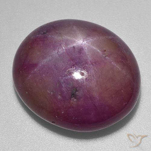 29.22ct Natural Magenta grisáceo rubí estrella, Ovalada, Opaco