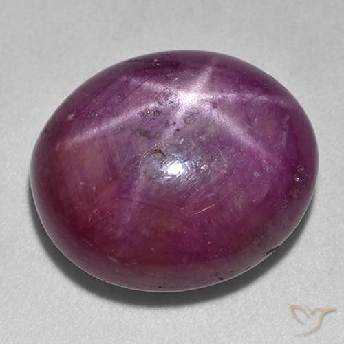 rubí estrella Púrpura oscuro medio natural de 24.29 ct, Ovalada, Opaco