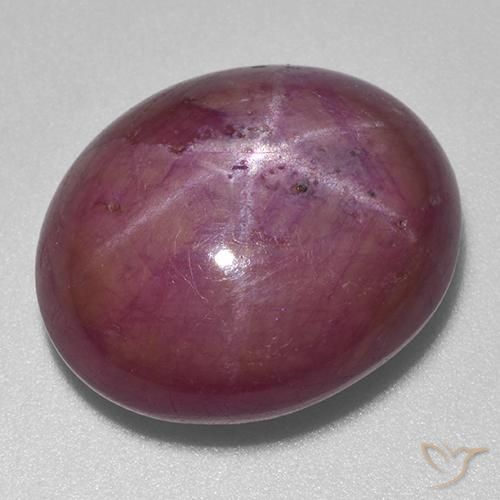 21.03ct Natural Púrpura medio rubí estrella, Ovalada, Opaco