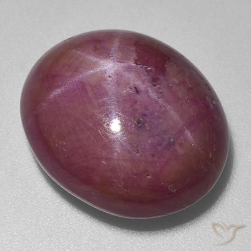 rubí estrella Púrpura medio natural de 21.03 ct, Ovalada, Opaco