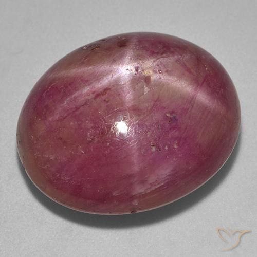 23.05ct Natural Púrpura rojizo rubí estrella, Ovalada, Opaco