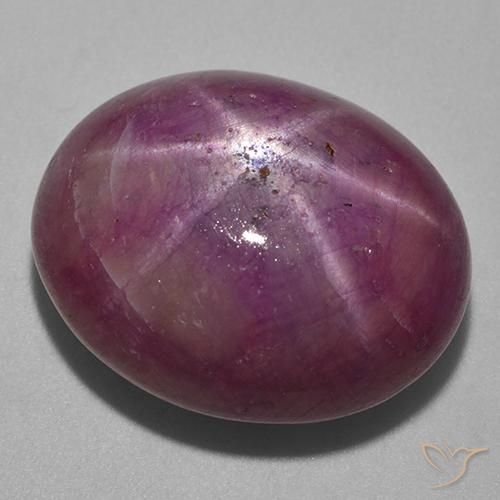 rubí estrella Púrpura oscuro medio natural de 33.20 ct, Ovalada, Opaco