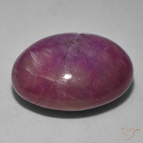 rubí estrella Púrpura oscuro medio natural de 33.20 ct, Ovalada, Opaco