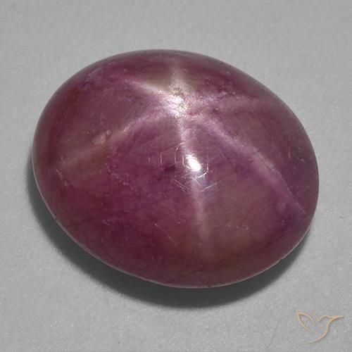 rubí estrella Púrpura oscuro medio natural de 13.87 ct, Ovalada, Opaco