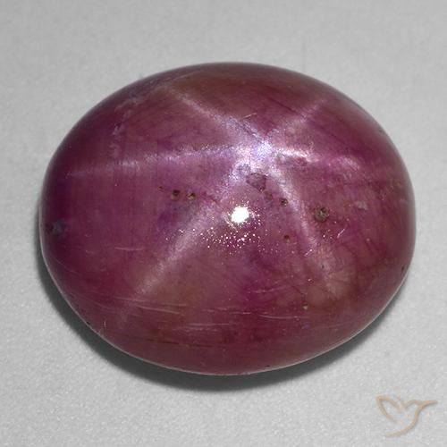 rubí estrella Púrpura oscuro medio natural de 17.99 ct, Ovalada, Opaco
