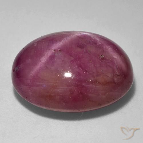rubí estrella Púrpura oscuro medio natural de 17.99 ct, Ovalada, Opaco