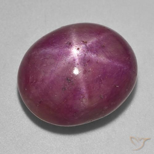 14.31ct Natural Púrpura rojizo oscuro medio rubí estrella, Ovalada, Opaco