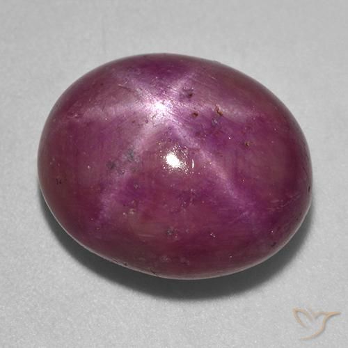 rubí estrella Púrpura rojizo oscuro medio natural de 14.31 ct, Ovalada, Opaco