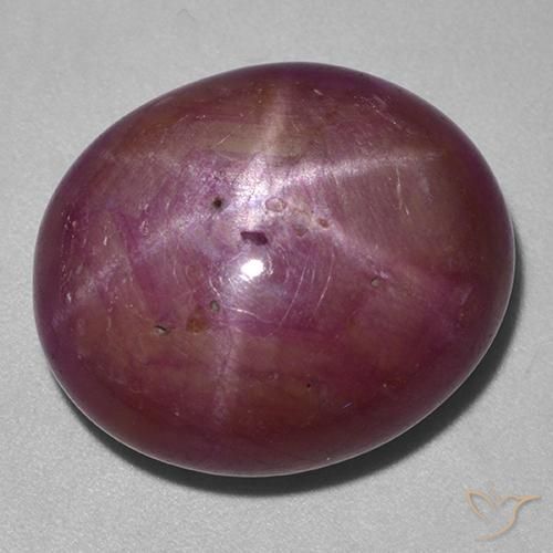 33.79ct Natural Púrpura rojizo rubí estrella, Ovalada, Opaco