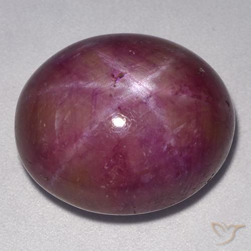 24.55ct Natural Púrpura rojizo rubí estrella, Ovalada, Opaco