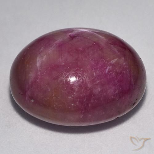rubí estrella Púrpura rojizo natural de 24.55 ct, Ovalada, Opaco