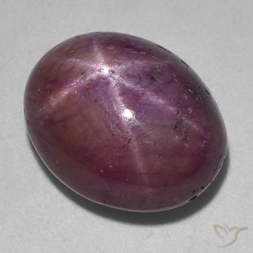 18.38ct Natural Púrpura oscuro medio rubí estrella, Ovalada, Opaco