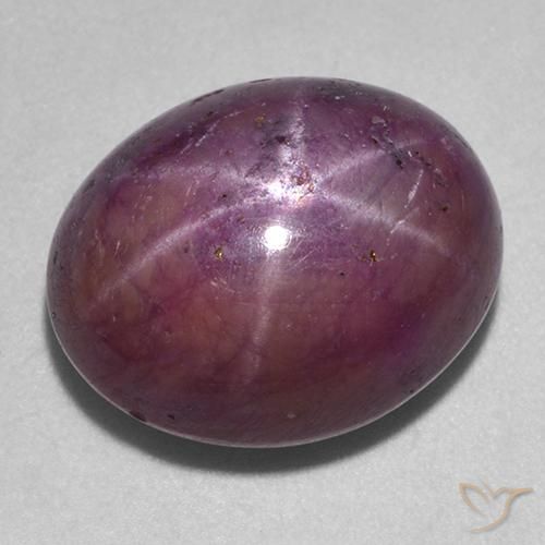 rubí estrella Púrpura oscuro medio natural de 18.38 ct, Ovalada, Opaco