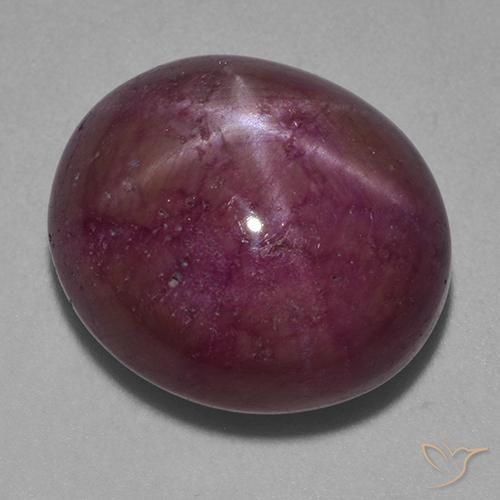 21.97ct Natural Magenta grisáceo rubí estrella, Ovalada, Opaco