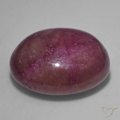 rubí estrella Magenta grisáceo natural de 21.97 ct, Ovalada, Opaco