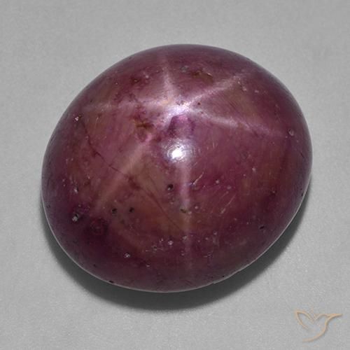 35.51ct Natural Púrpura ciruela rubí estrella, Ovalada, Opaco