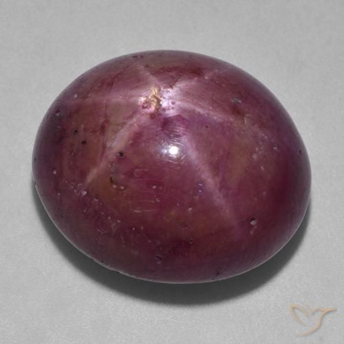rubí estrella Púrpura ciruela natural de 35.51 ct, Ovalada, Opaco