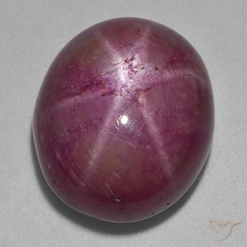 rubí estrella Púrpura oscuro medio natural de 27.24 ct, Ovalada, Opaco