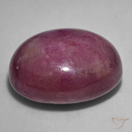 rubí estrella Púrpura oscuro medio natural de 27.24 ct, Ovalada, Opaco