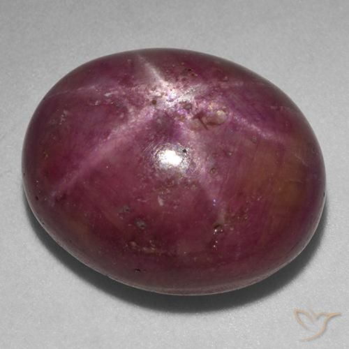 rubí estrella Púrpura ciruela natural de 25.89 ct, Ovalada, Opaco