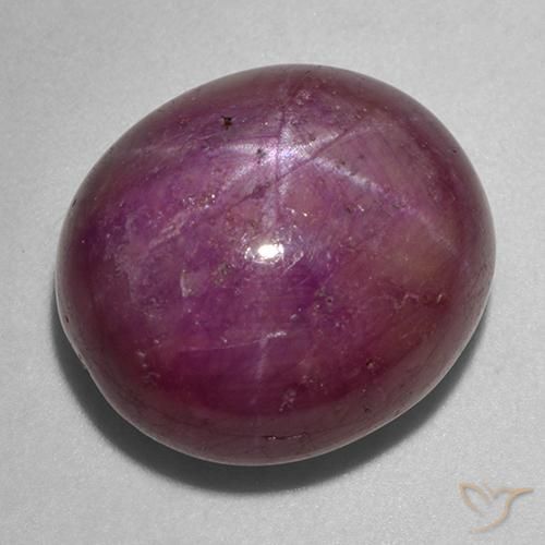 24.49ct Natural Púrpura oscuro medio rubí estrella, Ovalada, Opaco