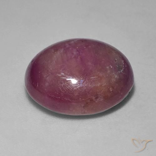 rubí estrella Púrpura oscuro medio natural de 11.27 ct, Ovalada, Opaco