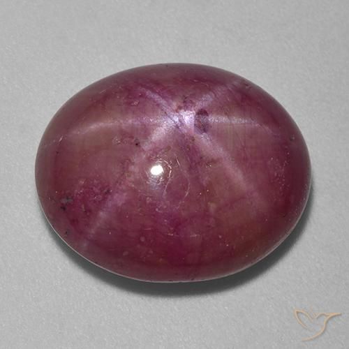 11.99ct Natural Púrpura medio rubí estrella, Ovalada, Opaco